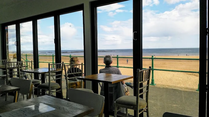 The sea view from inside Strollers Coffee